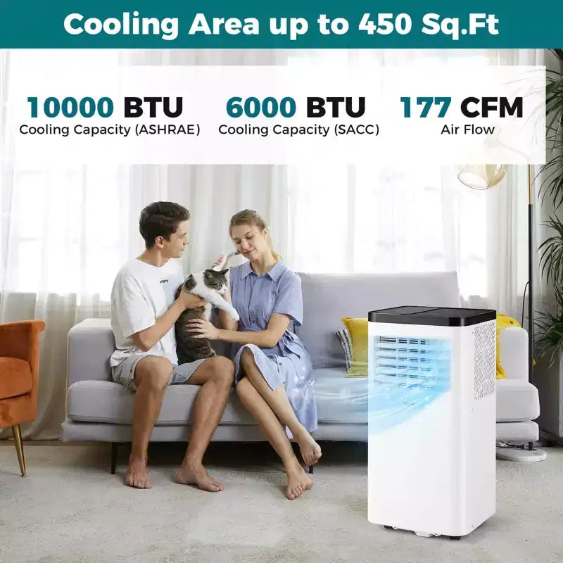 Acondicionador de aire portátil Costway 8000/10000 BTU con ventilador y deshumidificador, control remoto