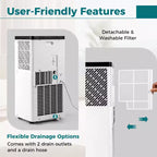 Acondicionador de aire portátil Costway 8000/10000 BTU con ventilador y deshumidificador, control remoto