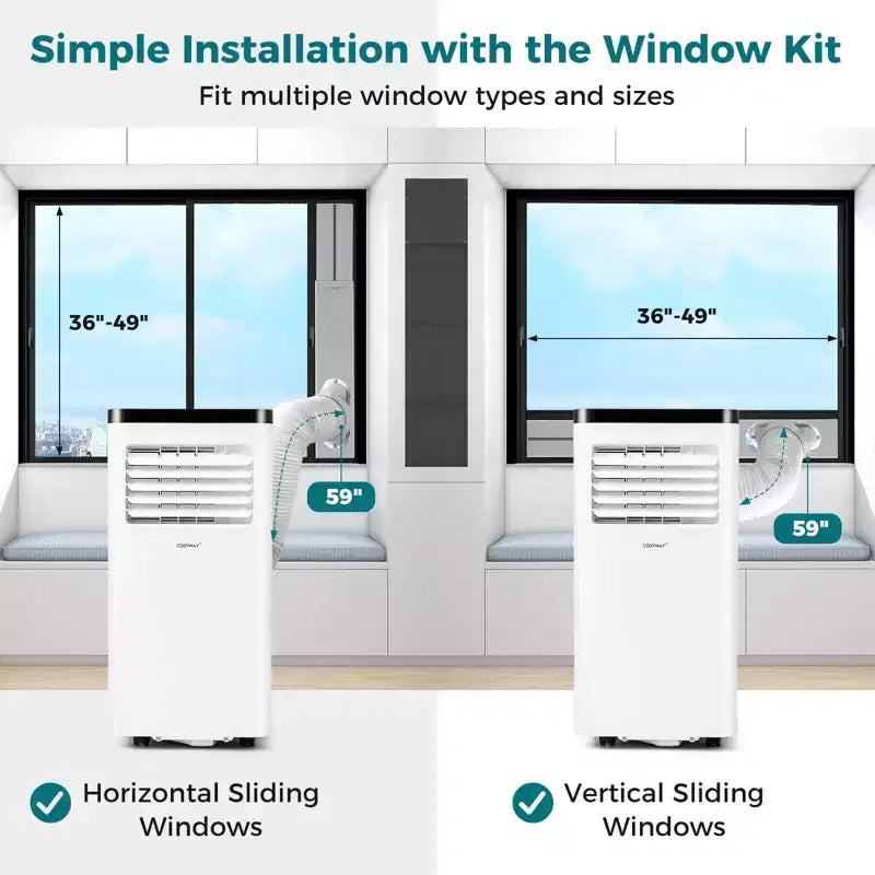 Acondicionador de aire portátil Costway 8000/10000 BTU con ventilador y deshumidificador, control remoto