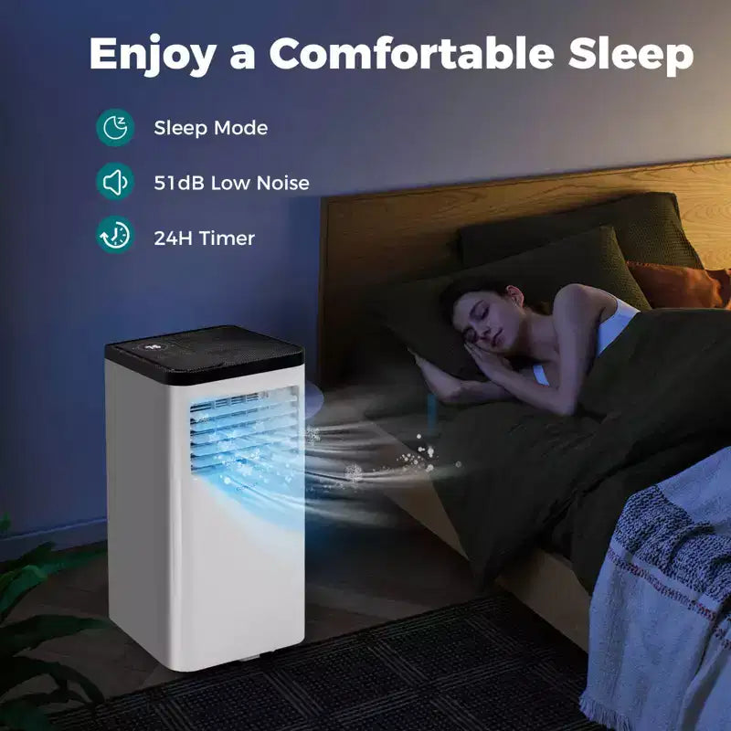 Acondicionador de aire portátil Costway 8000/10000 BTU con ventilador y deshumidificador, control remoto