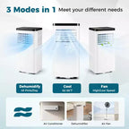 Acondicionador de aire portátil Costway 8000/10000 BTU con ventilador y deshumidificador, control remoto