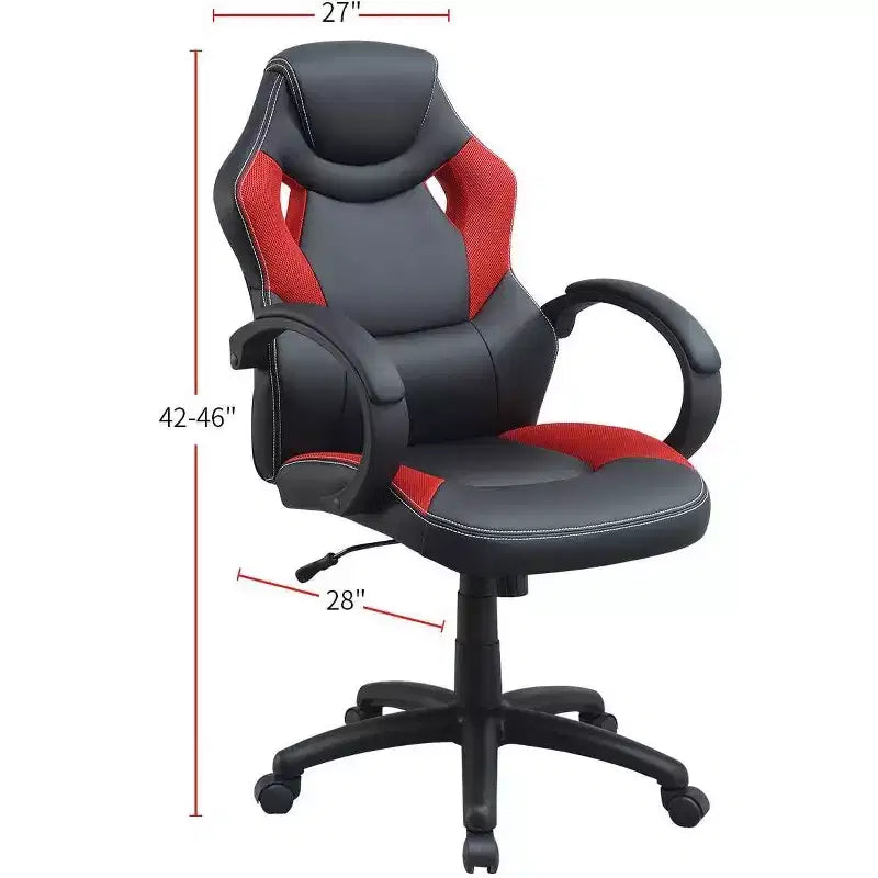 Silla de oficina Okak regulable en altura, silla de escritorio tapizada con ruedas, cómoda silla de gaming para oficina, estudio, sala de juegos