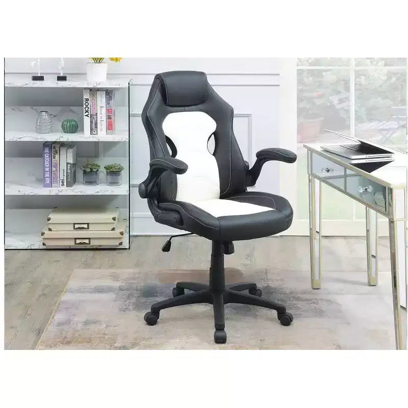 Silla de oficina Okak regulable en altura, silla de escritorio tapizada con ruedas, cómoda silla de gaming para oficina, estudio, sala de juegos