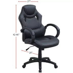 Silla de oficina Okak regulable en altura, silla de escritorio tapizada con ruedas, cómoda silla de gaming para oficina, estudio, sala de juegos