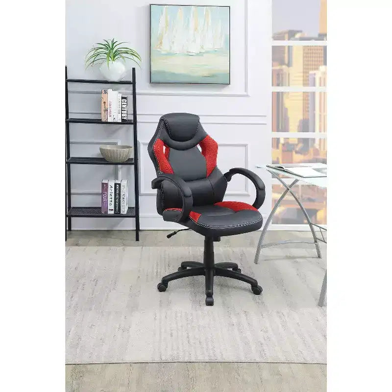 Silla de oficina Okak regulable en altura, silla de escritorio tapizada con ruedas, cómoda silla de gaming para oficina, estudio, sala de juegos