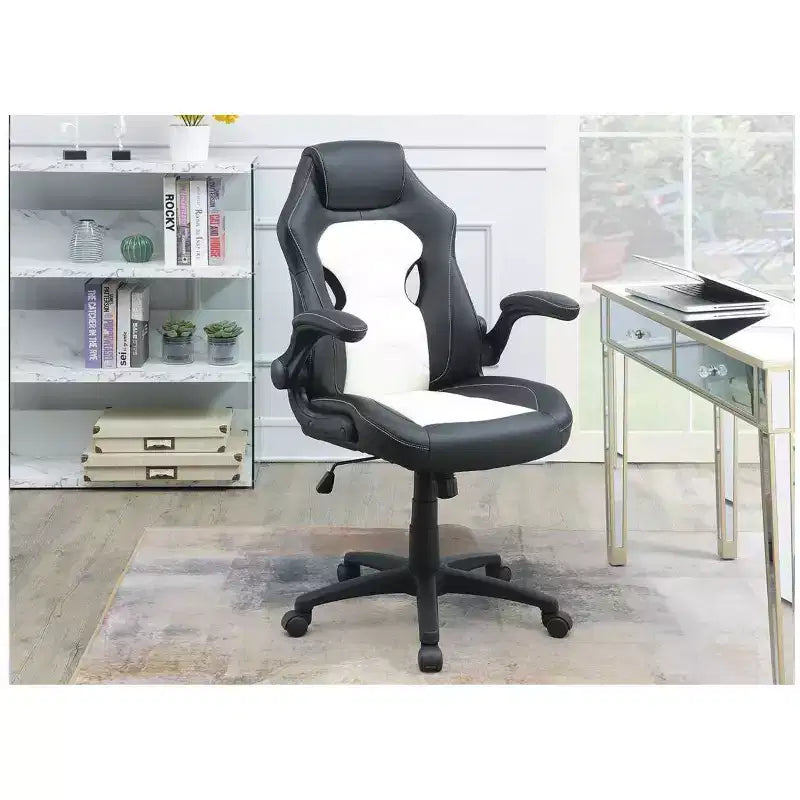 Silla de oficina Okak regulable en altura, silla de escritorio tapizada con ruedas, cómoda silla de gaming para oficina, estudio, sala de juegos