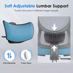 Silla de oficina ergonómica Okak, silla de escritorio de malla con reposacabezas, soporte lumbar y reposabrazos ajustables, silla de juego de respaldo alto para oficina y hogar