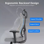 Silla de oficina ergonómica Okak, silla de escritorio de malla con reposacabezas, soporte lumbar y reposabrazos ajustables, silla de juego de respaldo alto para oficina y hogar