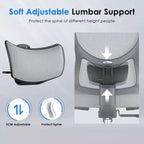 Silla de oficina ergonómica Okak, silla de escritorio de malla con reposacabezas, soporte lumbar y reposabrazos ajustables, silla de juego de respaldo alto para oficina y hogar