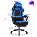 Silla de juego de respaldo alto Okak, silla ergonómica de oficina con reposapiés plegable, silla cómoda ajustable en altura para estudio, sala de juegos
