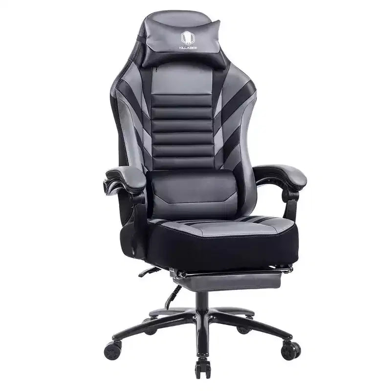 Silla de juego de respaldo alto Okak, silla ergonómica de oficina con reposapiés plegable, silla cómoda ajustable en altura para estudio, sala de juegos