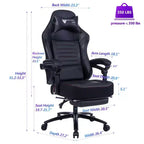 Silla de juego de respaldo alto Okak, silla ergonómica de oficina con reposapiés plegable, silla cómoda ajustable en altura para estudio, sala de juegos