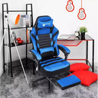 Silla de juego de respaldo alto Okak, silla ergonómica de oficina con reposapiés plegable, silla cómoda ajustable en altura para estudio, sala de juegos