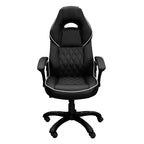 Silla Gamer Okak de Respaldo Alto con Asiento y Respaldo Acolchados, Silla de Oficina Ejecutiva con Base Metálica y Ruedas, Silla de Escritorio para Estudio, Sala de Lectura, Negra