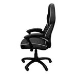 Silla Gamer Okak de Respaldo Alto con Asiento y Respaldo Acolchados, Silla de Oficina Ejecutiva con Base Metálica y Ruedas, Silla de Escritorio para Estudio, Sala de Lectura, Negra