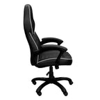 Silla Gamer Okak de Respaldo Alto con Asiento y Respaldo Acolchados, Silla de Oficina Ejecutiva con Base Metálica y Ruedas, Silla de Escritorio para Estudio, Sala de Lectura, Negra