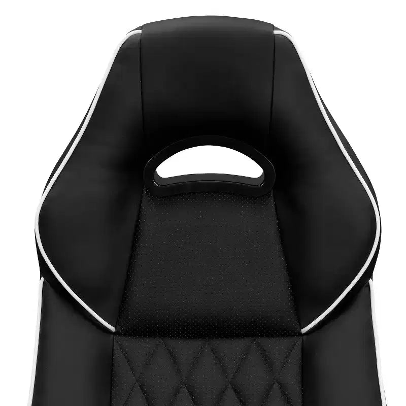 Silla Gamer Okak de Respaldo Alto con Asiento y Respaldo Acolchados, Silla de Oficina Ejecutiva con Base Metálica y Ruedas, Silla de Escritorio para Estudio, Sala de Lectura, Negra
