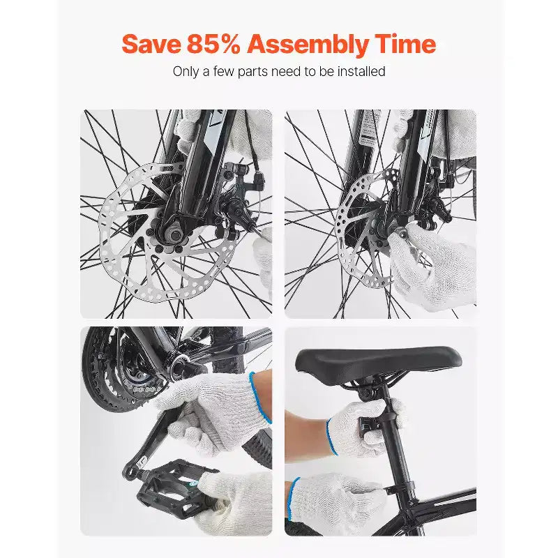 VEVOR Bicicleta de montaña, MTB de 29 pulgadas con suspensión delantera, cambio SHIMANO de 21 velocidades, frenos de disco dobles, cuadro de aleación de aluminio, negro