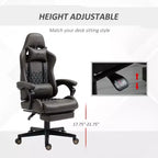 Silla de juego Okak con respaldo alto y reposacabezas, silla de ordenador con soporte lumbar y reposapiés, silla de oficina para estudio y sala de lectura