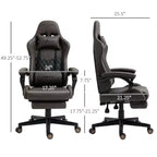 Silla de juego Okak con respaldo alto y reposacabezas, silla de ordenador con soporte lumbar y reposapiés, silla de oficina para estudio y sala de lectura