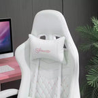 Silla de juego Okak con respaldo alto y reposacabezas, silla de ordenador con soporte lumbar y reposapiés, silla de oficina para estudio y sala de lectura