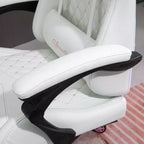 Silla de juego Okak con respaldo alto y reposacabezas, silla de ordenador con soporte lumbar y reposapiés, silla de oficina para estudio y sala de lectura