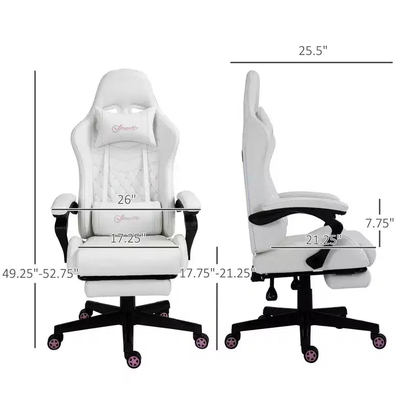 Silla de juego Okak con respaldo alto y reposacabezas, silla de ordenador con soporte lumbar y reposapiés, silla de oficina para estudio y sala de lectura