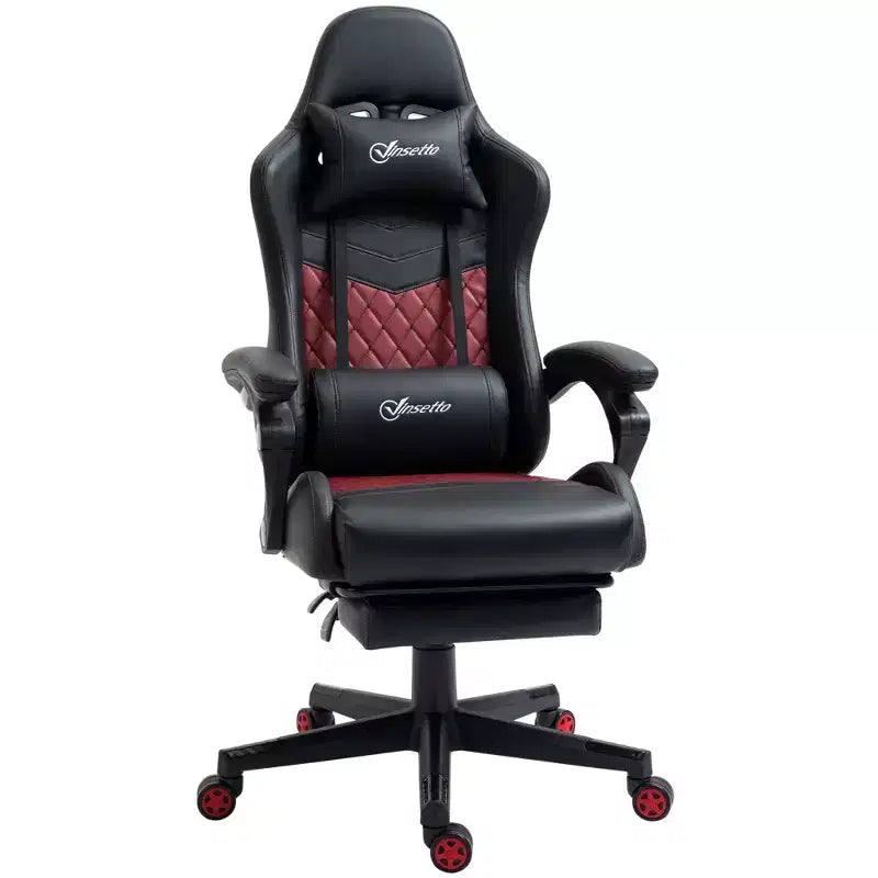 Silla de juego Okak con respaldo alto y reposacabezas, silla de ordenador con soporte lumbar y reposapiés, silla de oficina para estudio y sala de lectura
