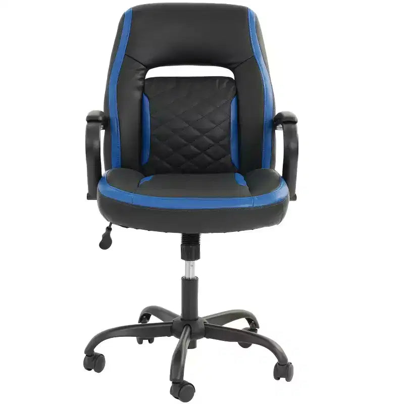 Silla de juego Okak con reposabrazos, silla criss cross con ruedas, silla de ordenador tapizada para estudio, oficina, sala de juegos