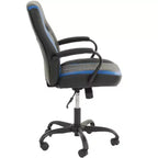 Silla de juego Okak con reposabrazos, silla criss cross con ruedas, silla de ordenador tapizada para estudio, oficina, sala de juegos