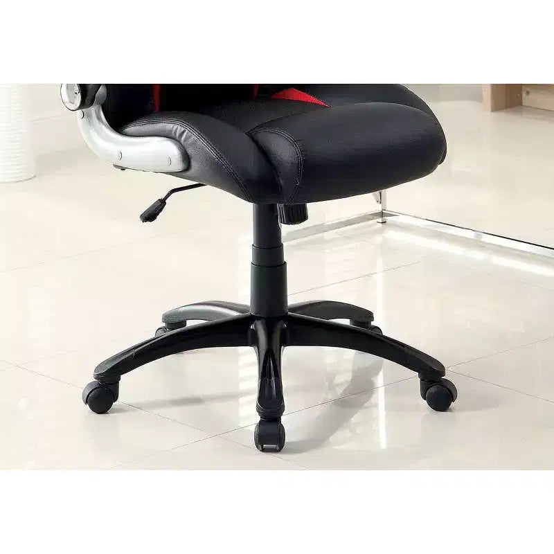 Silla de oficina tapizada moderna Okak, silla de ordenador con reposabrazos plegable y altura ajustable, silla cómoda para sala de juegos, estudio, negro