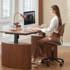 Silla de escritorio de oficina ergonómica sin brazos Bestier Bentwood, cómoda silla de mesa con soporte lumbar, silla de tareas de cuero PU ajustable en altura con ruedas