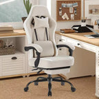 Silla de Gaming para Ordenador MAYEERTY con Soporte Lumbar Altura Ajustable Ruedas Giratorias 360 Apoyabrazos y Reposacabezas Incluidos