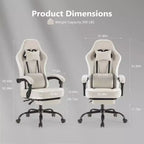 Silla de Gaming para Ordenador MAYEERTY con Soporte Lumbar Altura Ajustable Ruedas Giratorias 360 Apoyabrazos y Reposacabezas Incluidos