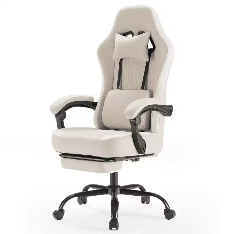 Silla de Gaming para Ordenador MAYEERTY con Soporte Lumbar Altura Ajustable Ruedas Giratorias 360 Apoyabrazos y Reposacabezas Incluidos
