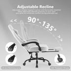 Silla de Gaming para Ordenador MAYEERTY con Soporte Lumbar Altura Ajustable Ruedas Giratorias 360 Apoyabrazos y Reposacabezas Incluidos