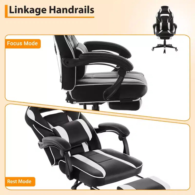 Sillón reclinable rosa cerezo con reposapiés, silla ergonómica para ordenador con soporte lumbar y reposacabezas, base giratoria 360° y sillas ejecutivas ajustables en altura.