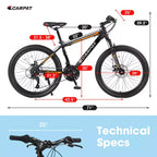 Zeus & Ruta Bicicleta de Montaña de 26 pulgadas con 21 Velocidades, Doble Suspensión, Cuadro de Acero de Alto Carbono para Adultos y Adolescentes