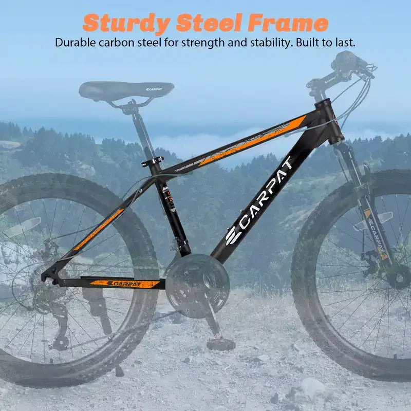Zeus & Ruta Bicicleta de Montaña de 26 pulgadas con 21 Velocidades, Doble Suspensión, Cuadro de Acero de Alto Carbono para Adultos y Adolescentes