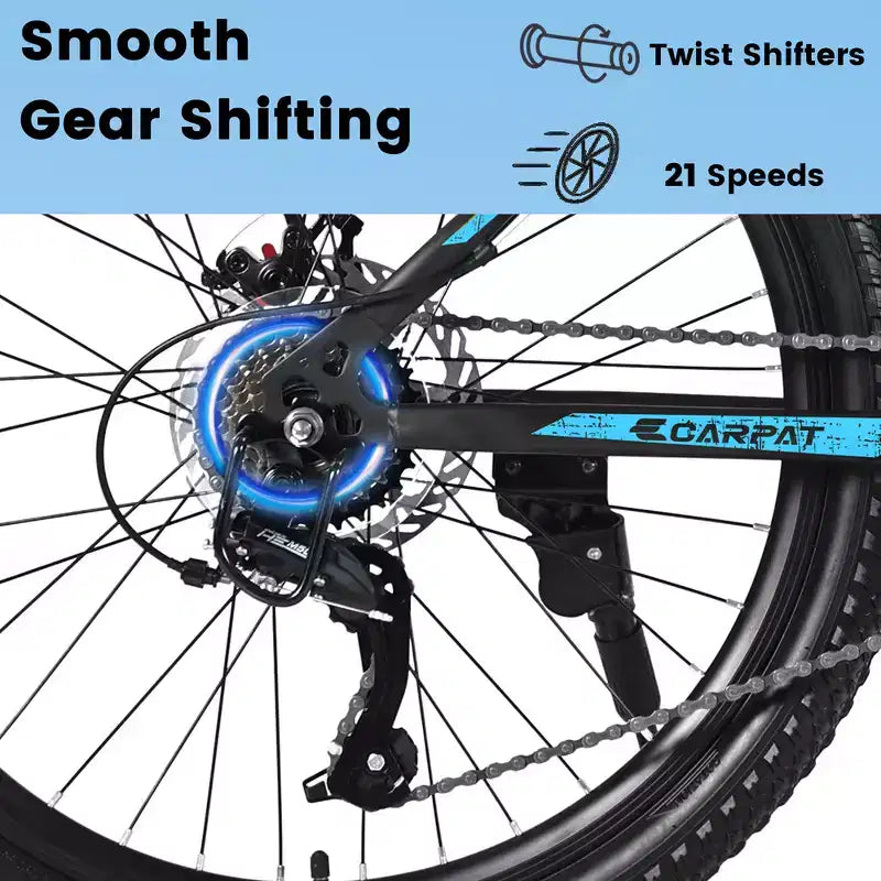 Zeus & Ruta Bicicleta de Montaña de 26 pulgadas con 21 Velocidades, Doble Suspensión, Cuadro de Acero de Alto Carbono para Adultos y Adolescentes