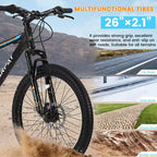 Zeus & Ruta Bicicleta de Montaña de 26 pulgadas con 21 Velocidades, Doble Suspensión, Cuadro de Acero de Alto Carbono para Adultos y Adolescentes