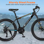 Zeus & Ruta Bicicleta de Montaña de 26 pulgadas con 21 Velocidades, Doble Suspensión, Cuadro de Acero de Alto Carbono para Adultos y Adolescentes