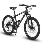 Bicicleta de montaña Zeus y Ruta 24 con 21 velocidades, doble freno de disco, bicicleta con cuadro de acero duradero para niños y niñas