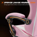 Silla de juegos MAYEERTY Silla de escritorio para videojuegos Ergonómica para computadora con reposapiés, soporte lumbar cómodo, reclinable de cuero PU con reposacabezas, reposabrazos fijos