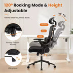 Silla ergonómica de oficina Okak con respaldo alto, soporte lumbar ajustable, silla para juegos con reposacabezas de malla, silla de ordenador para el hogar y la oficina