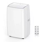 Acondicionador de aire portátil de 10000 BTU, aire acondicionado para el hogar con control remoto para habitaciones de hasta 450 pies cuadrados, funciones 3 en 1/temporizador de 24 horas/ruedas giratorias