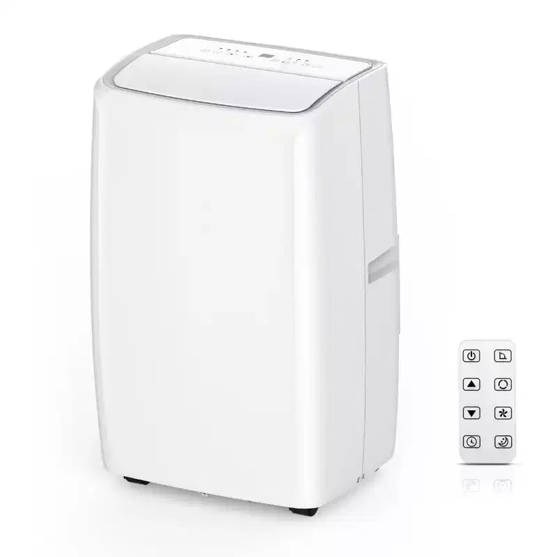 Acondicionador de aire portátil de 10000 BTU, aire acondicionado para el hogar con control remoto para habitaciones de hasta 450 pies cuadrados, funciones 3 en 1/temporizador de 24 horas/ruedas giratorias