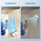 Acondicionador de aire portátil de 10000 BTU, aire acondicionado para el hogar con control remoto para habitaciones de hasta 450 pies cuadrados, funciones 3 en 1/temporizador de 24 horas/ruedas giratorias