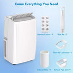 Acondicionador de aire portátil de 10000 BTU, aire acondicionado para el hogar con control remoto para habitaciones de hasta 450 pies cuadrados, funciones 3 en 1/temporizador de 24 horas/ruedas giratorias