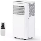 Acondicionador de aire portátil de 10000 BTU, aire acondicionado para el hogar con control remoto para habitaciones de hasta 450 pies cuadrados, funciones 3 en 1/temporizador de 24 horas/ruedas giratorias